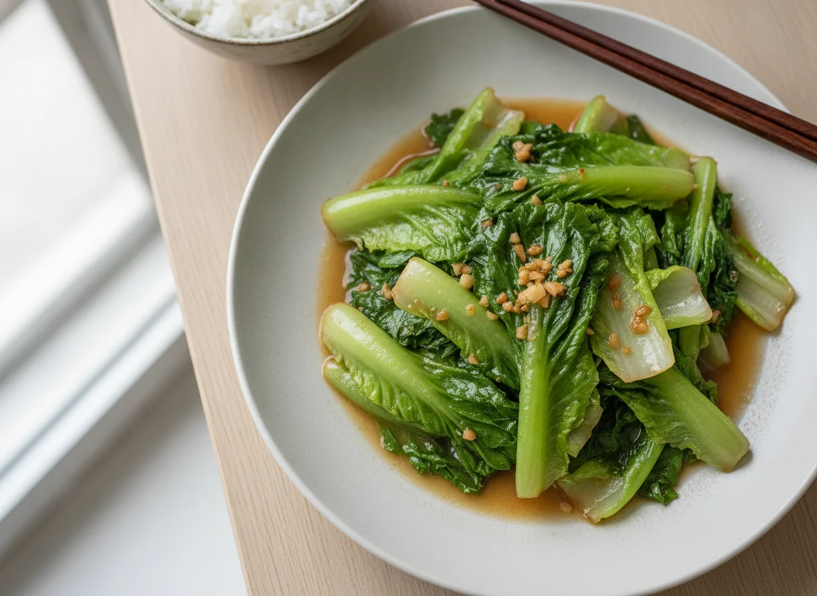 Stir-fried Romaine Lettuce photo