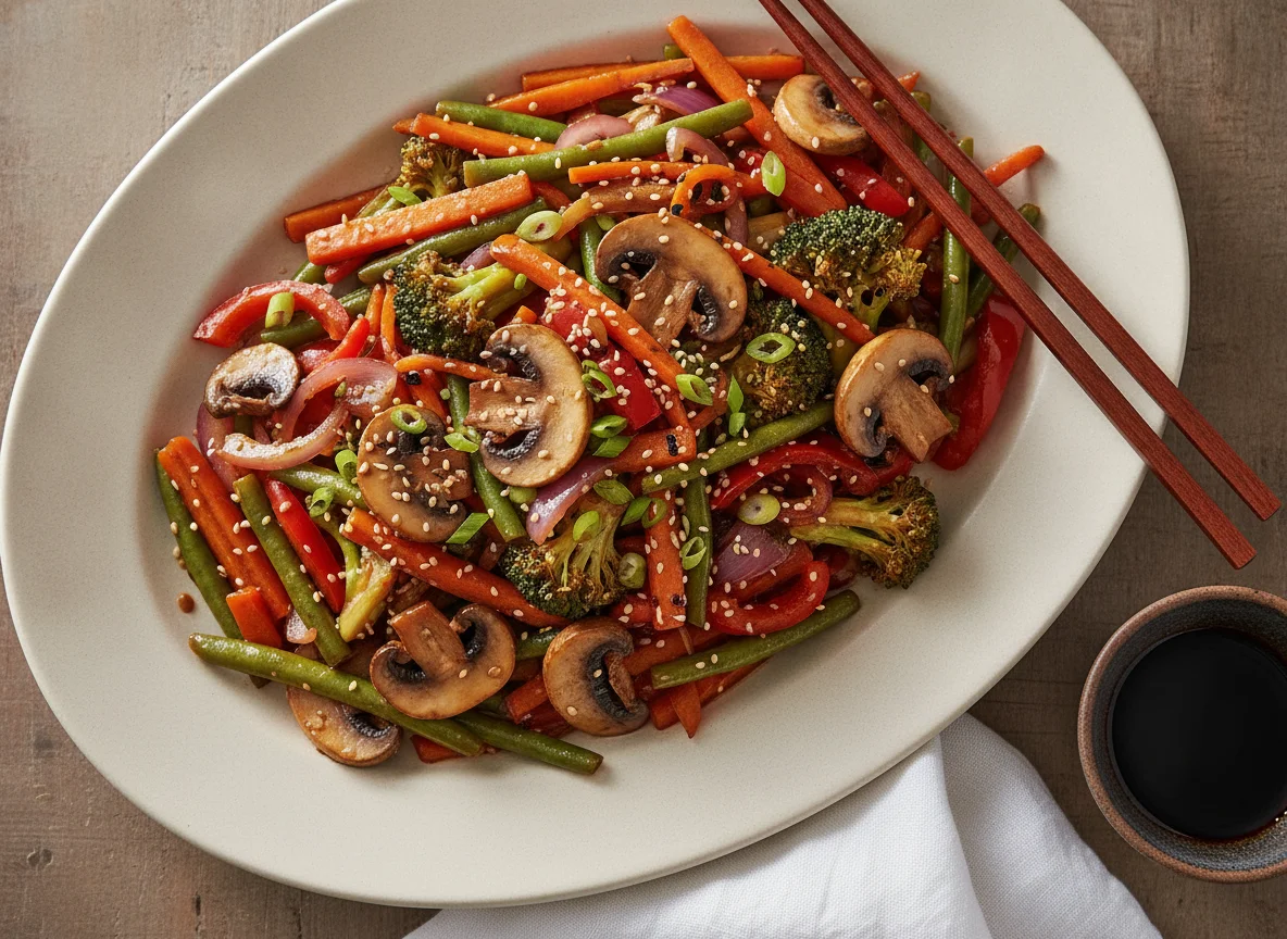 Stir-fried Vegetables with Mushrooms photo