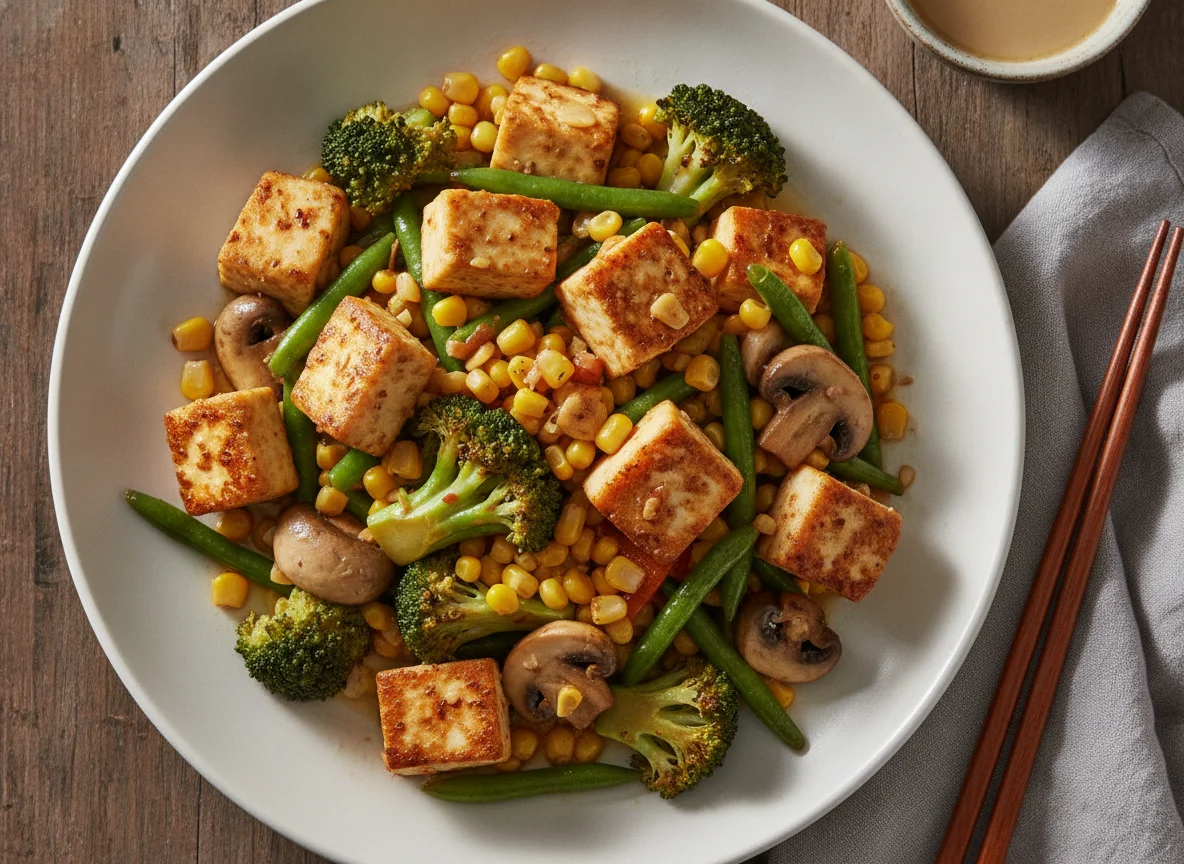 Stir-fried Vegetables with Paneer photo