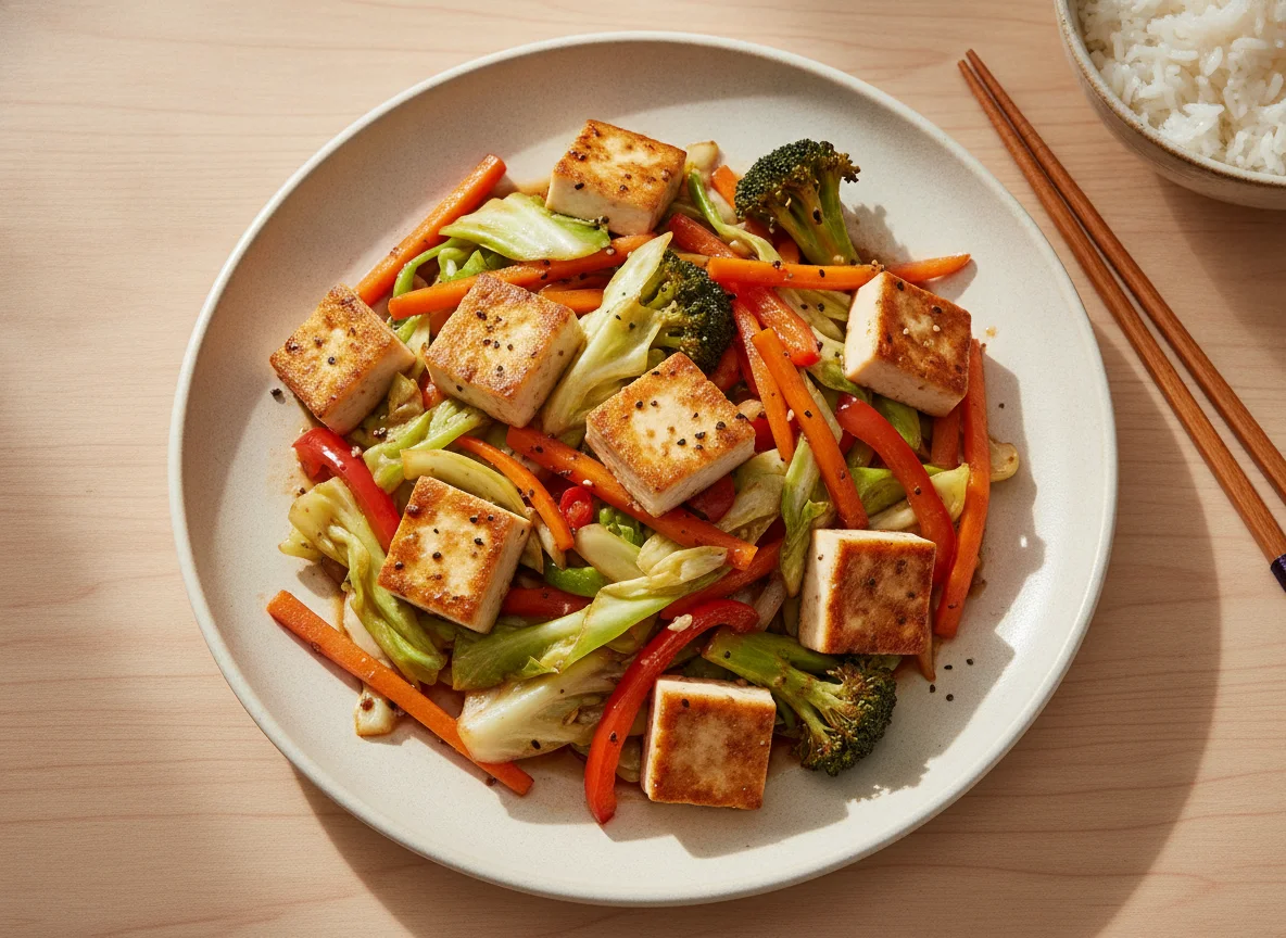 Stir-fried Vegetables with Tofu photo