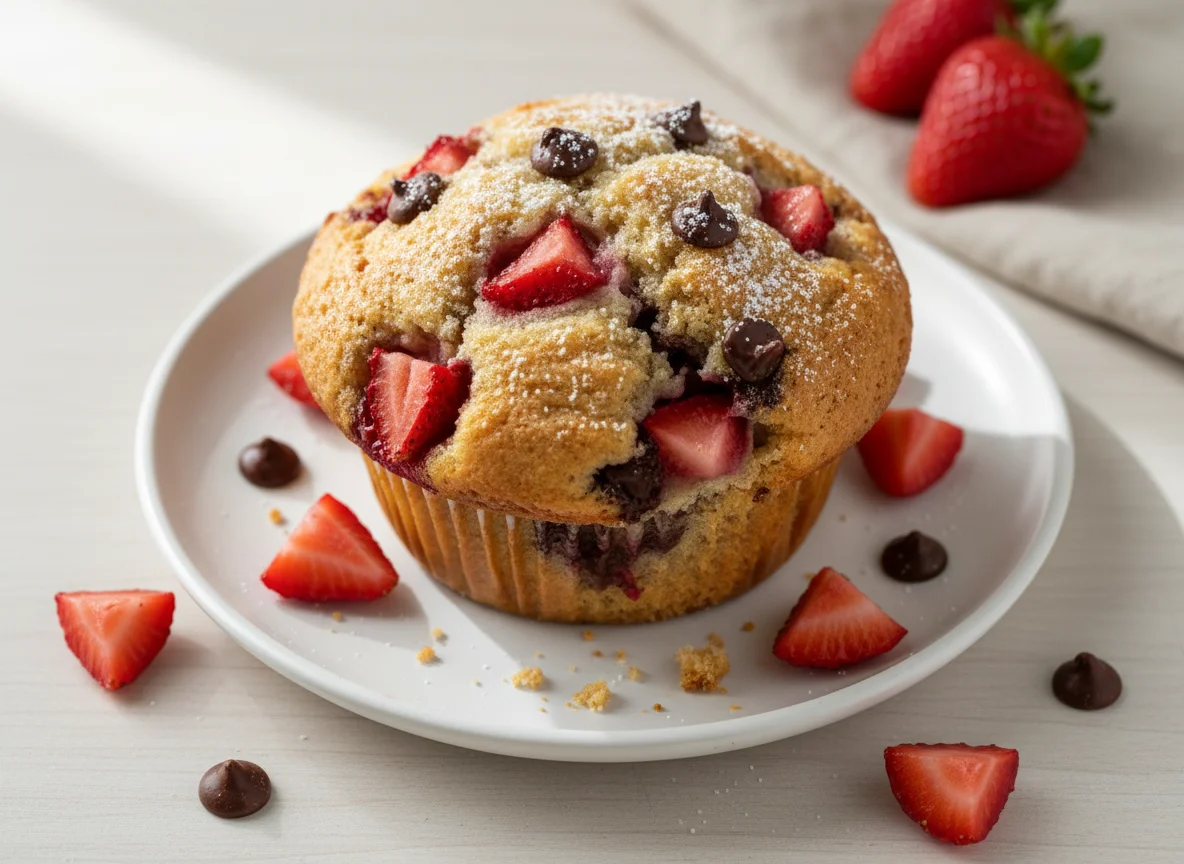 Strawberry and Chocolate Chip Muffin photo