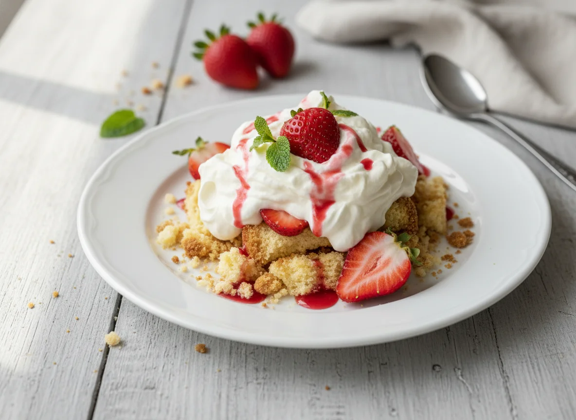 Strawberry and Cream Dessert photo