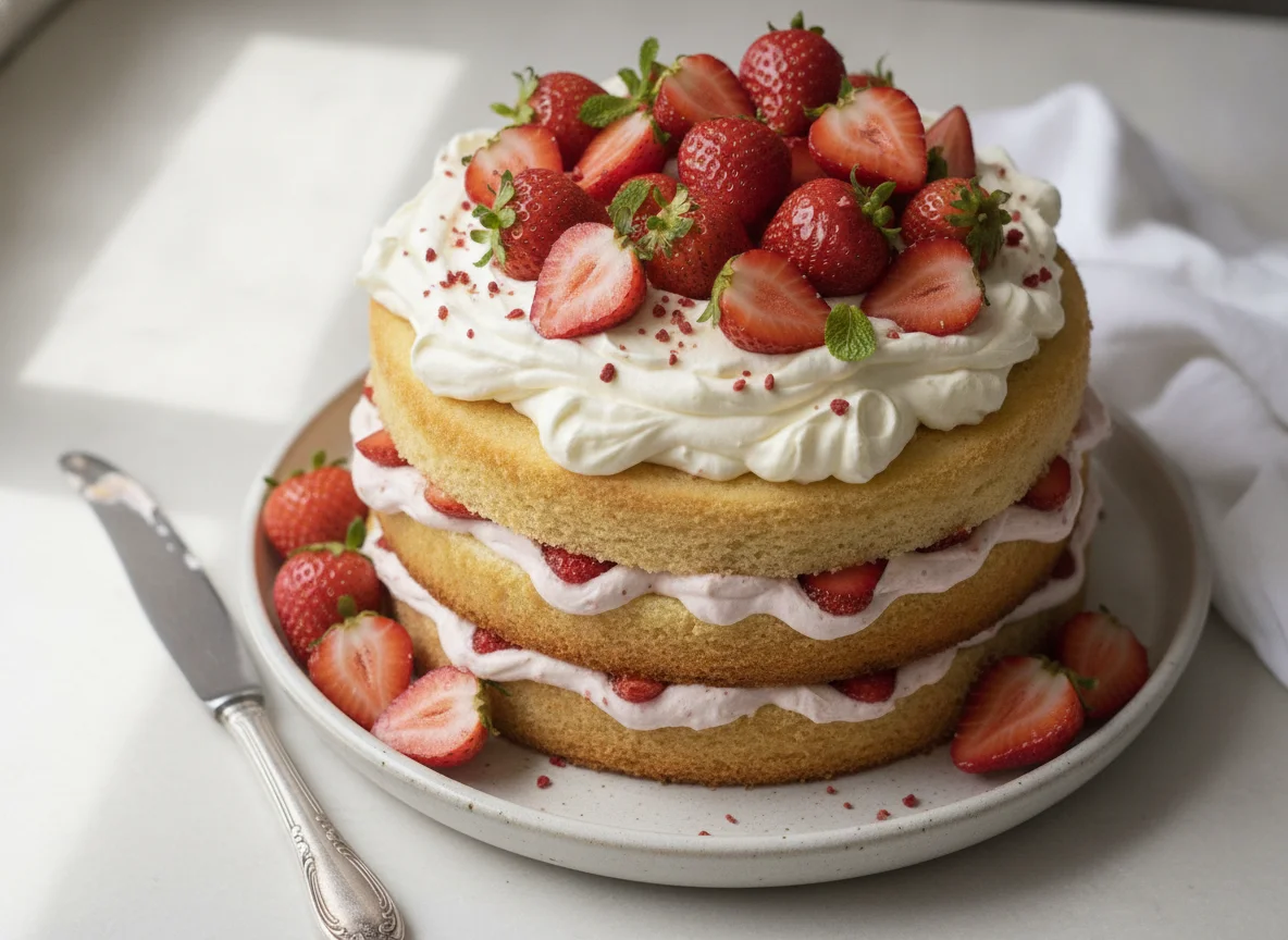 Strawberry Cream Layer Cake photo
