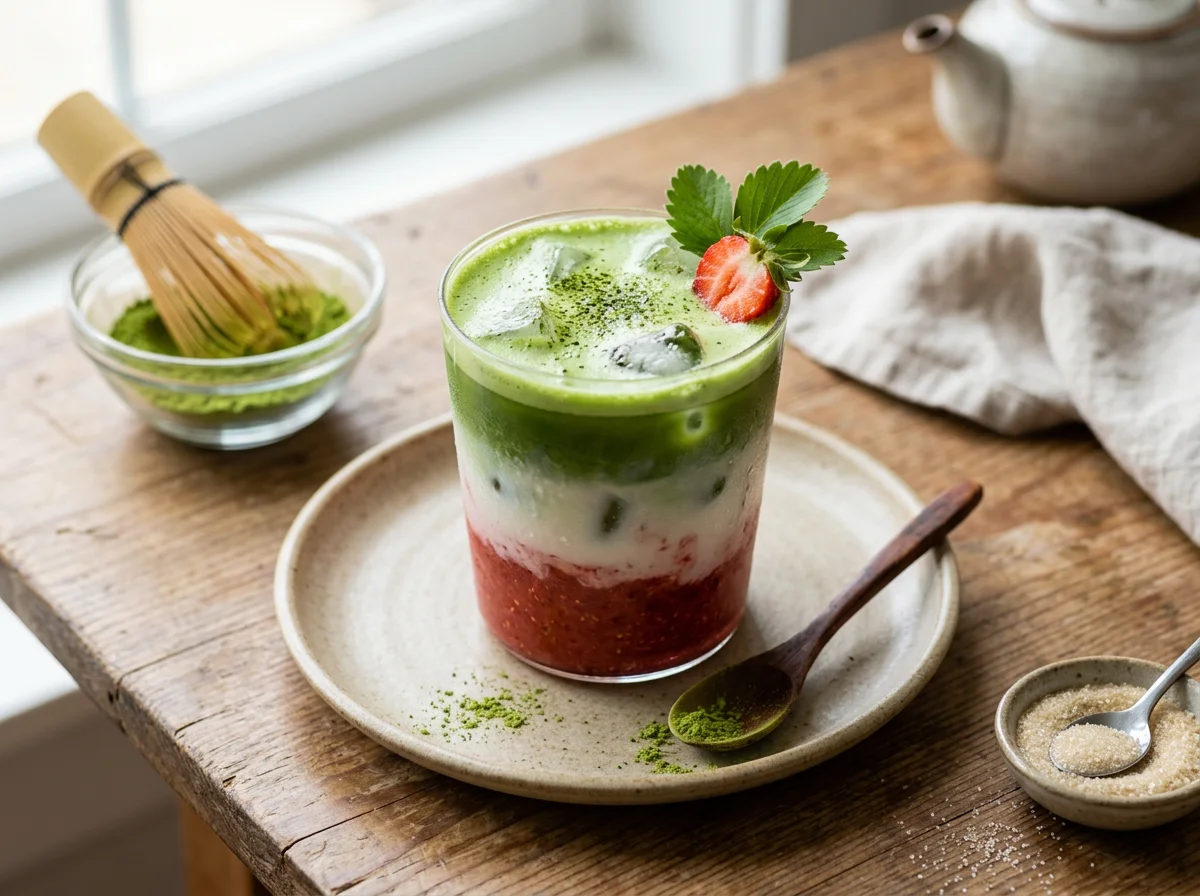 Strawberry Matcha Latte photo