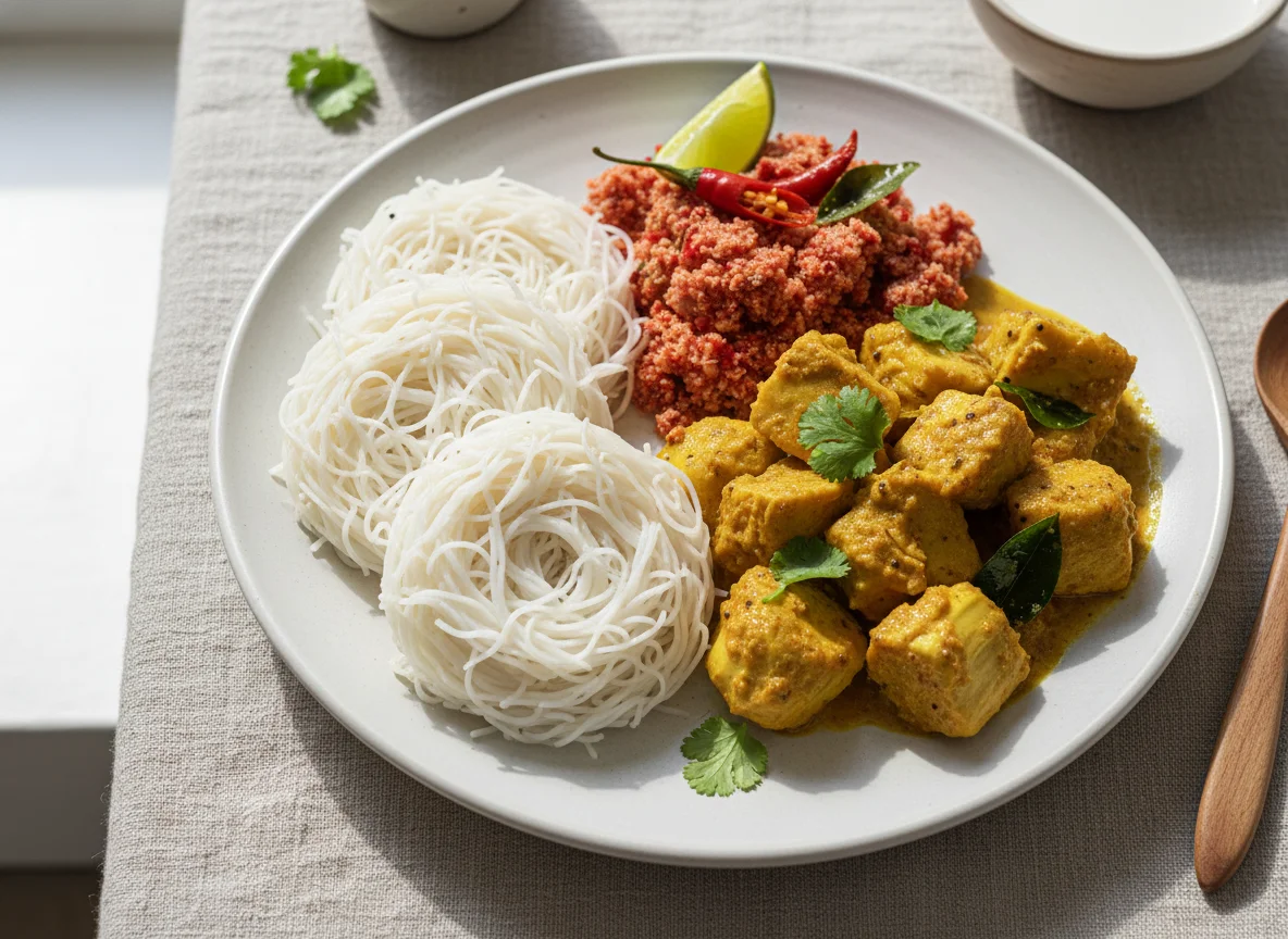 String Hoppers with Pol Sambol and Jackfruit Curry photo