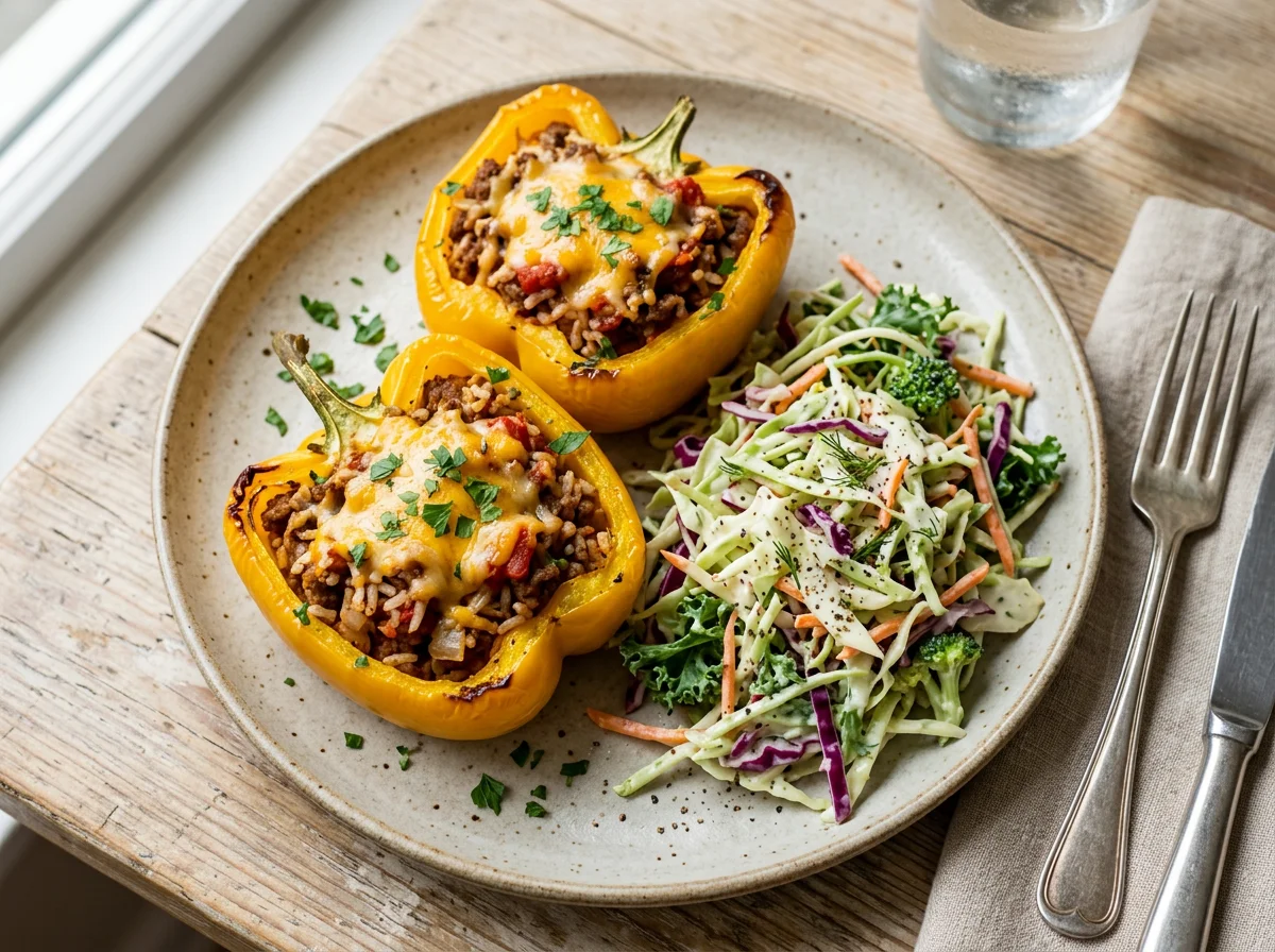 Stuffed Bell Peppers with Coleslaw photo