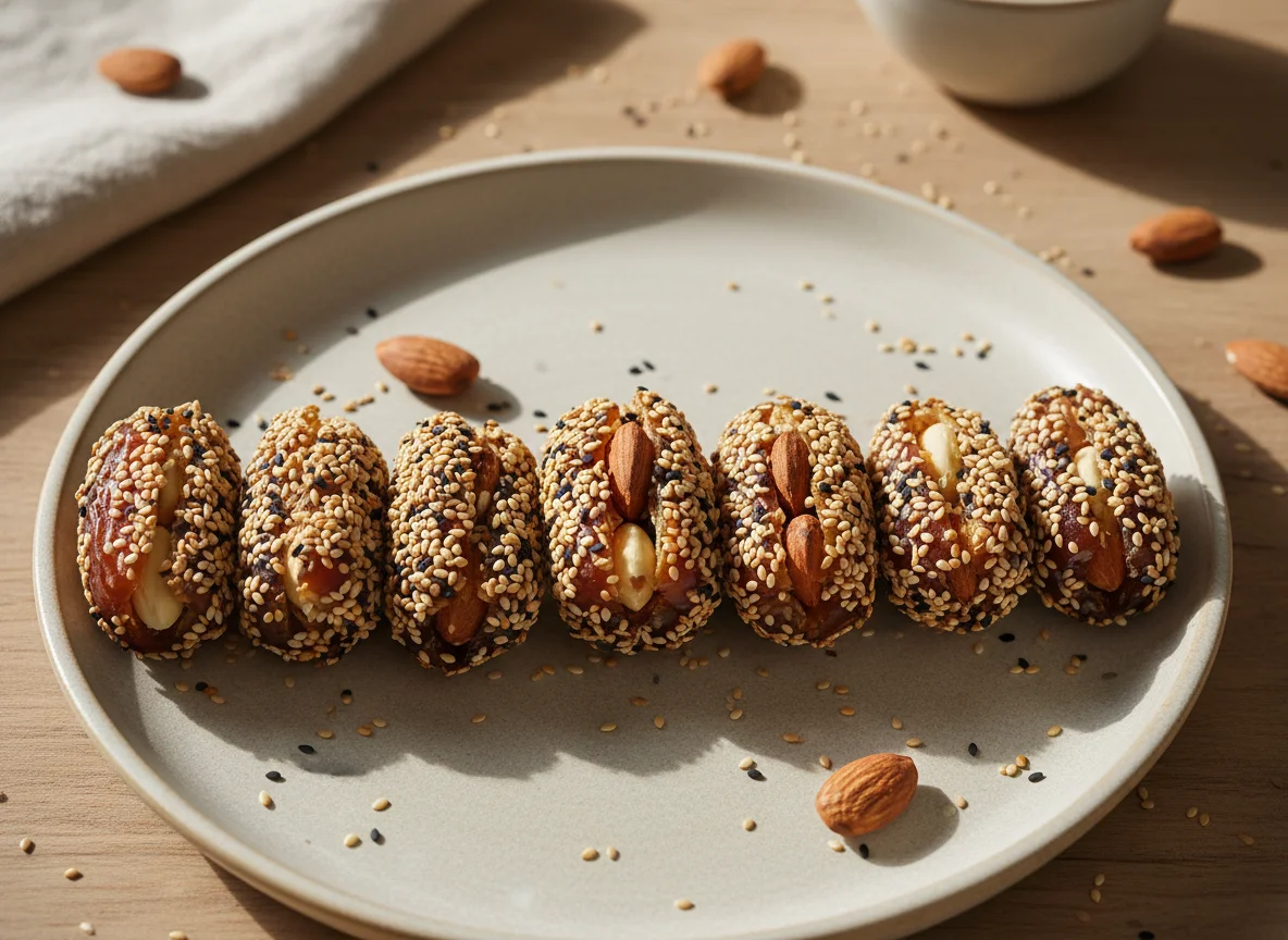 Stuffed Dates with Sesame Seeds photo
