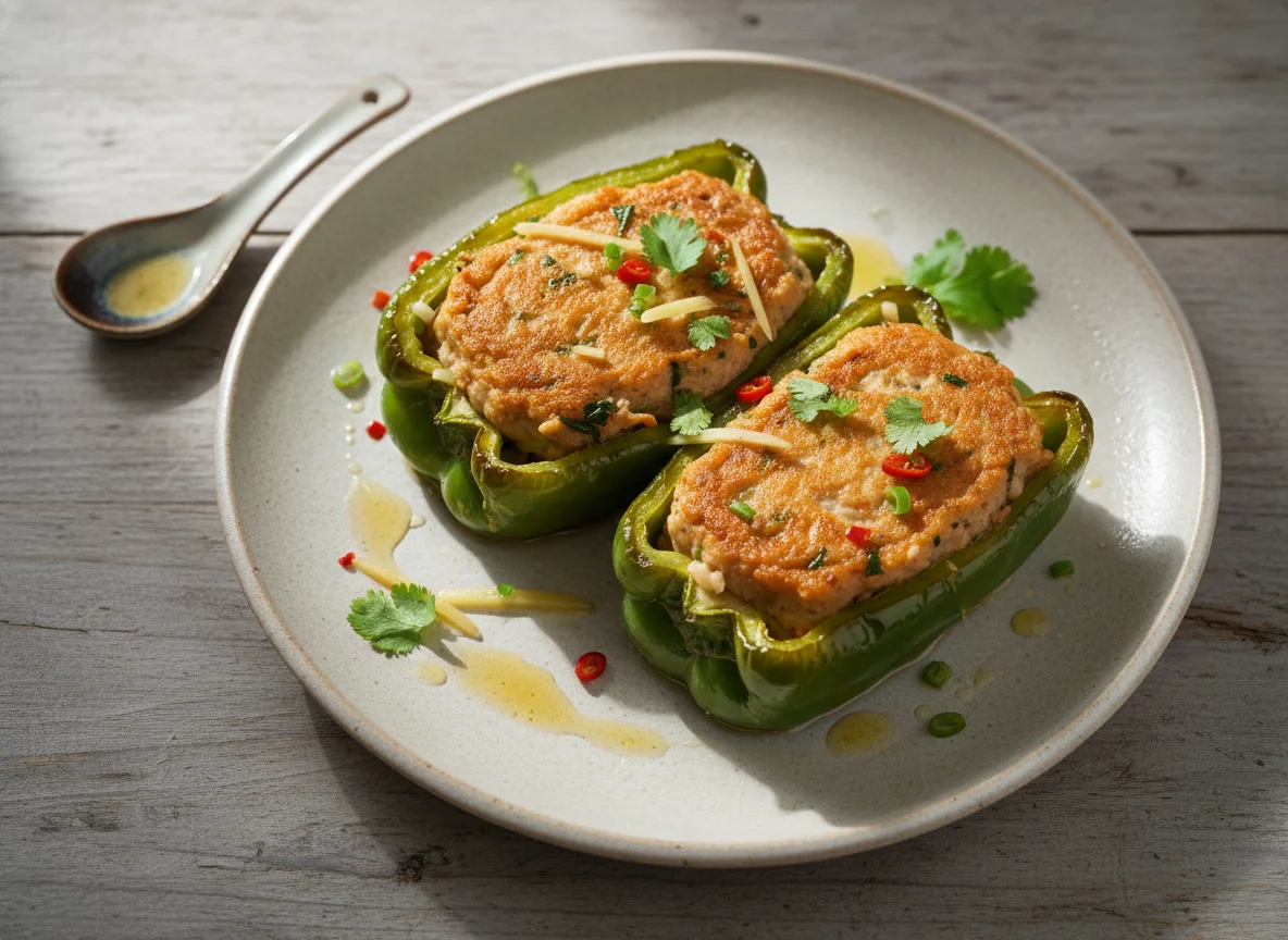 Stuffed Green Peppers with Fish Cake photo