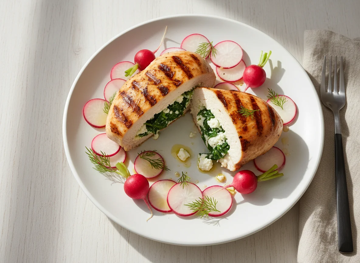 Stuffed Grilled Chicken Breast with Radish photo