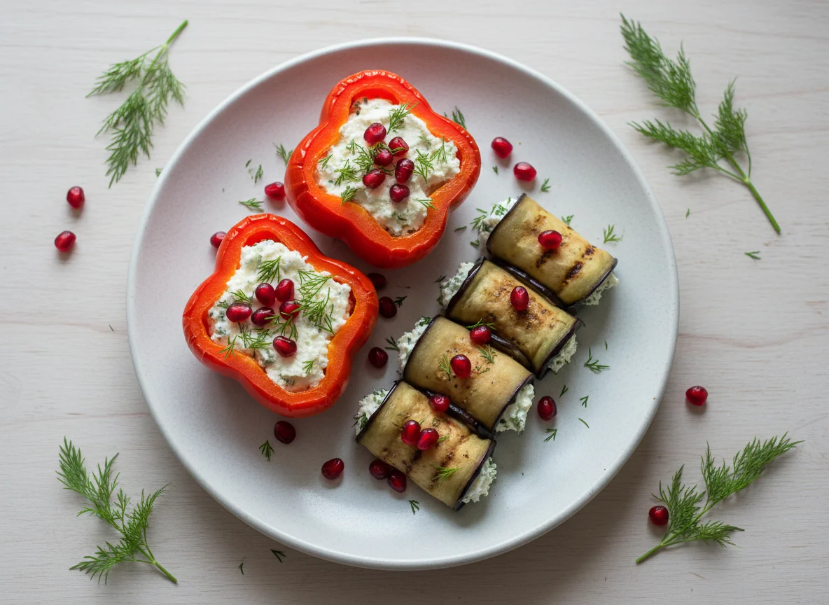 Stuffed Pepper and Eggplant Roll photo