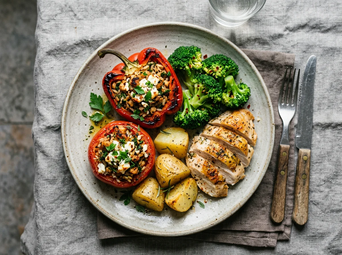 Stuffed Vegetables with Chicken and Broccoli photo