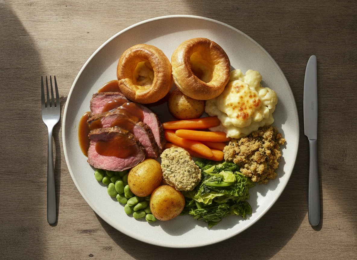 Sunday Roast with Beef and Vegetables photo
