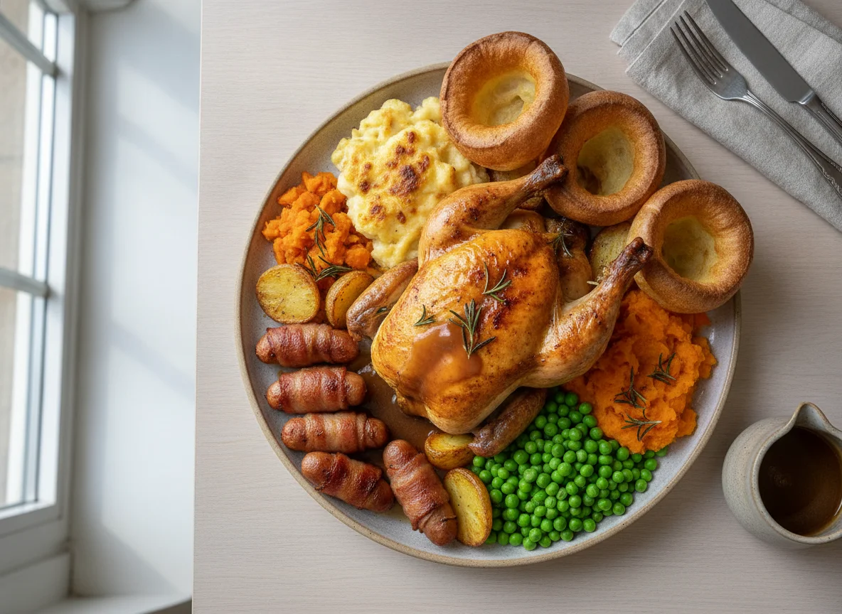 Sunday Roast with Chicken and Vegetables photo