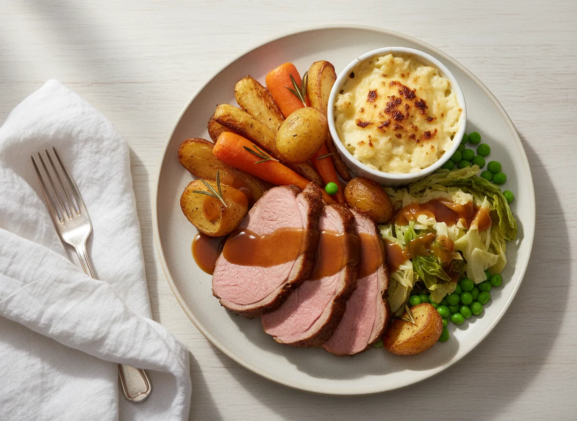 Sunday Roast with Lamb and Vegetables photo