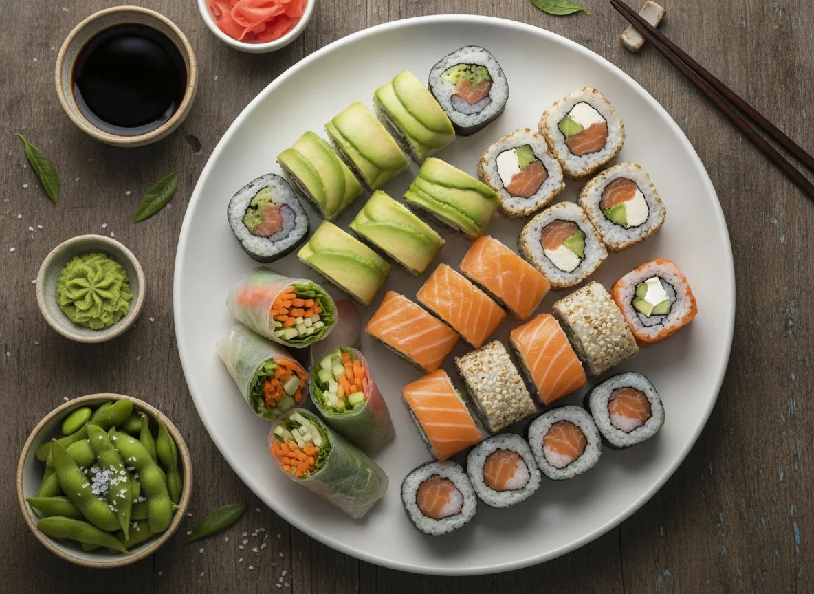 Sushi and Spring Roll Platter photo