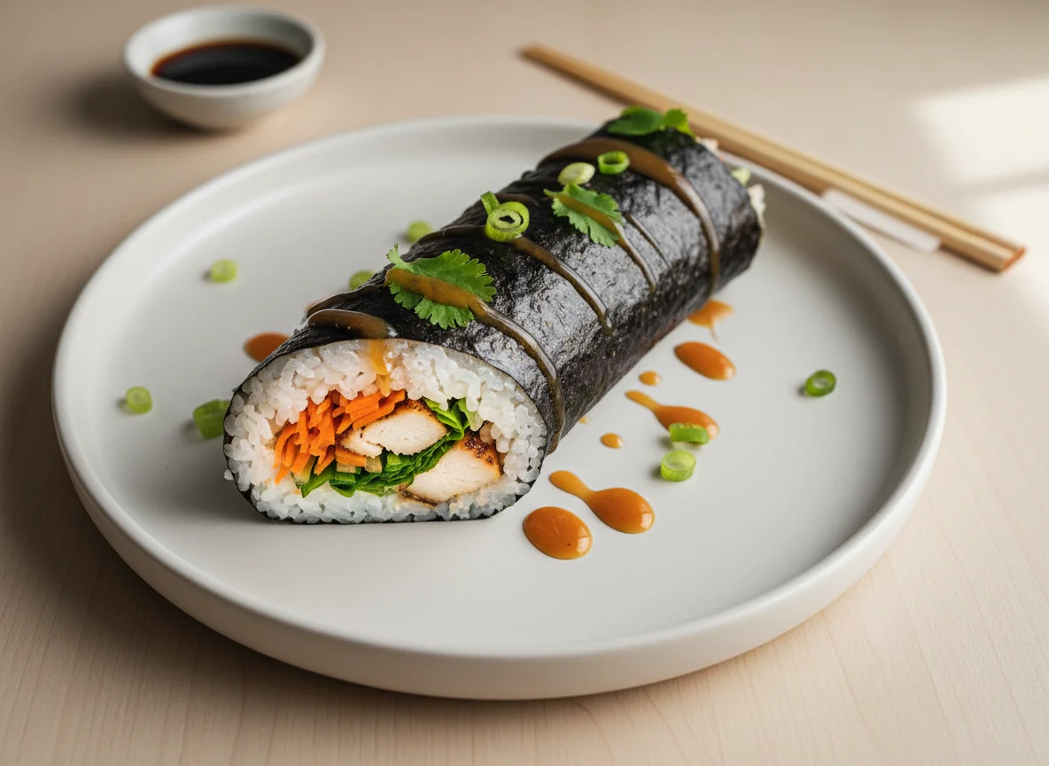 Sushi Burrito with Chicken and Vegetables photo