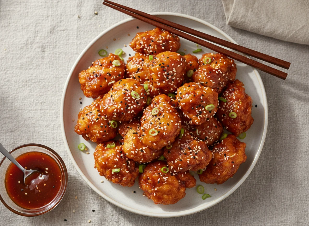 Sweet and Spicy Fried Chicken (Dakgangjeong) photo