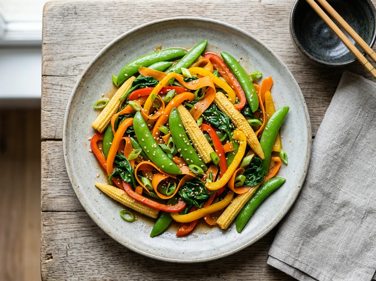 Sweet Peppers & Sugarsnap Peas Stir Fry photo