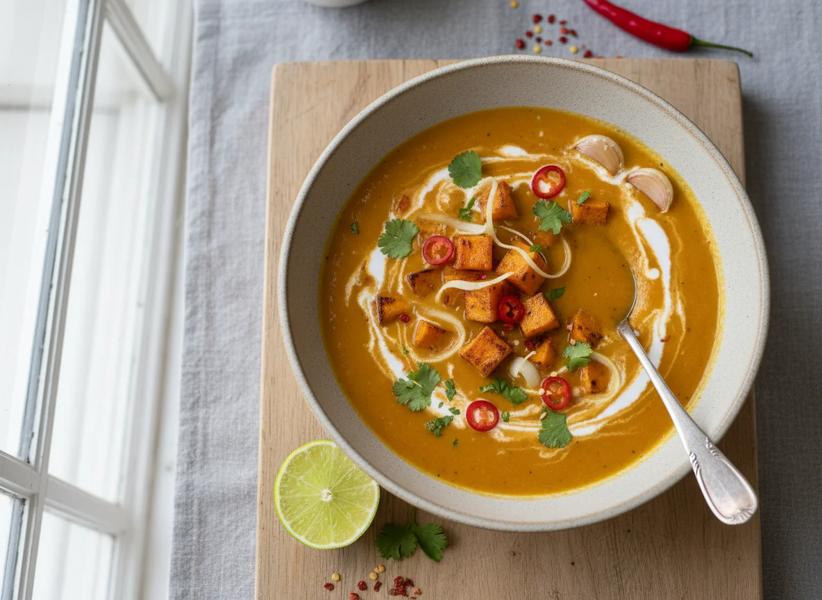 Sweet Potato, Coconut & Chilli Soup photo