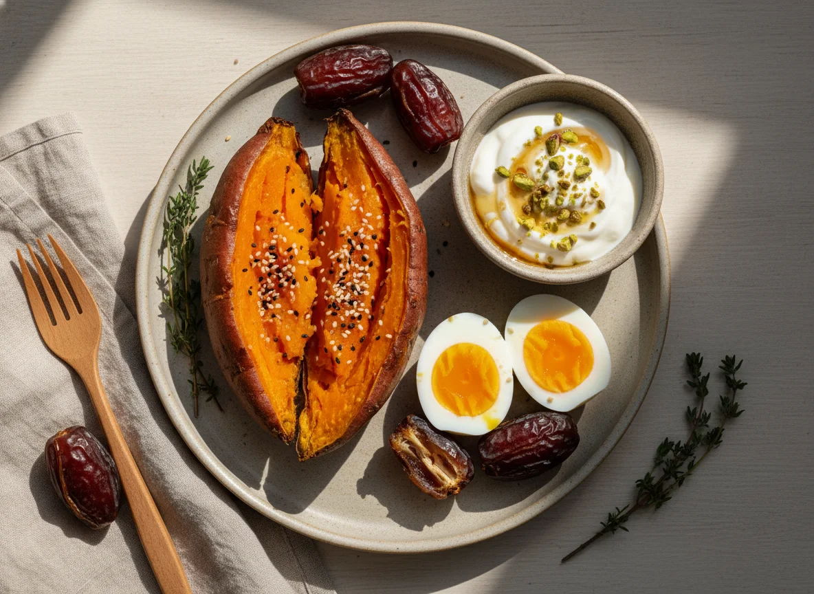 Sweet Potato, Eggs, and Dates photo