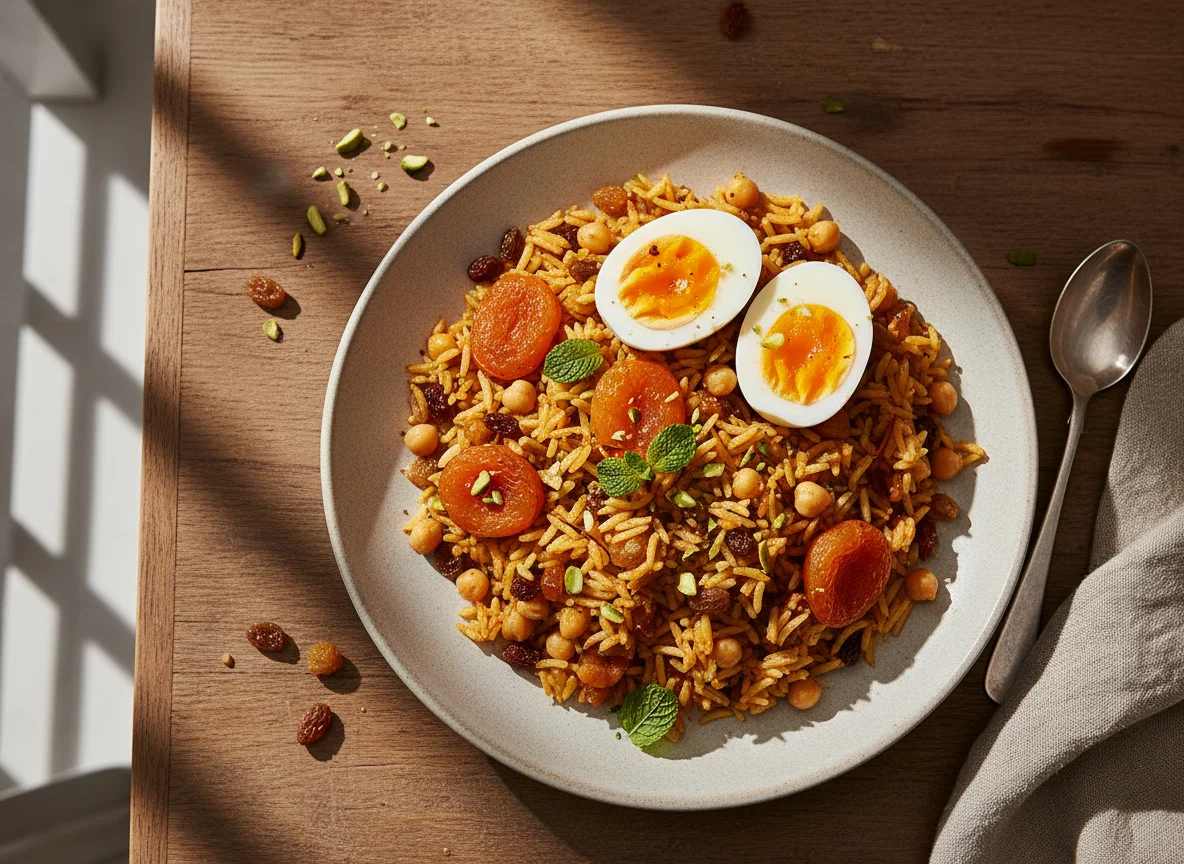Sweet Rice Pilaf with Boiled Eggs photo