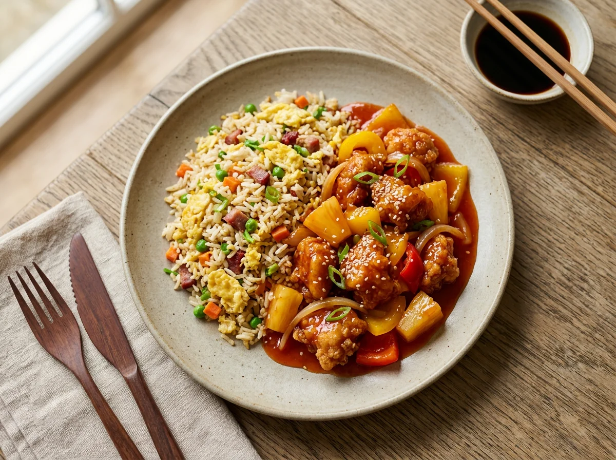 Sweet & Sour Chicken with Egg Fried Rice photo