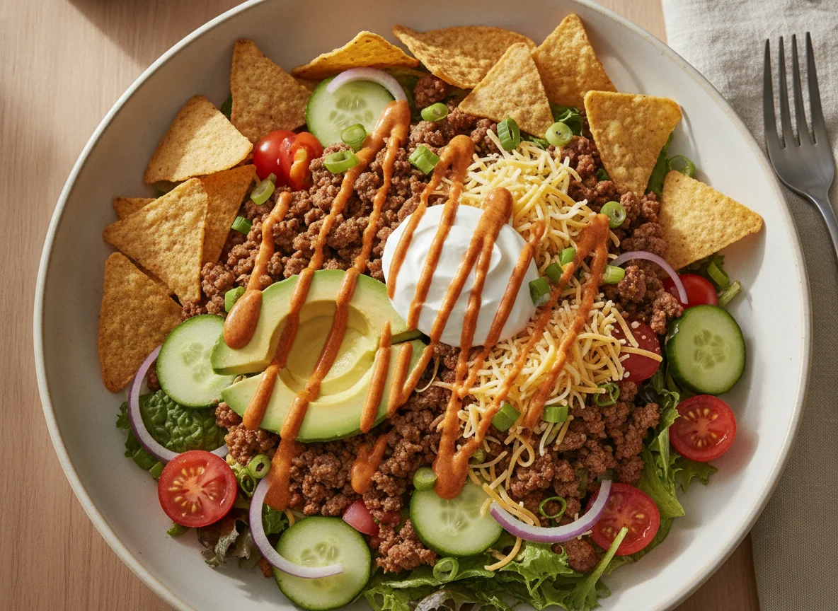 Taco Salad Bowl with Tortilla Chips photo