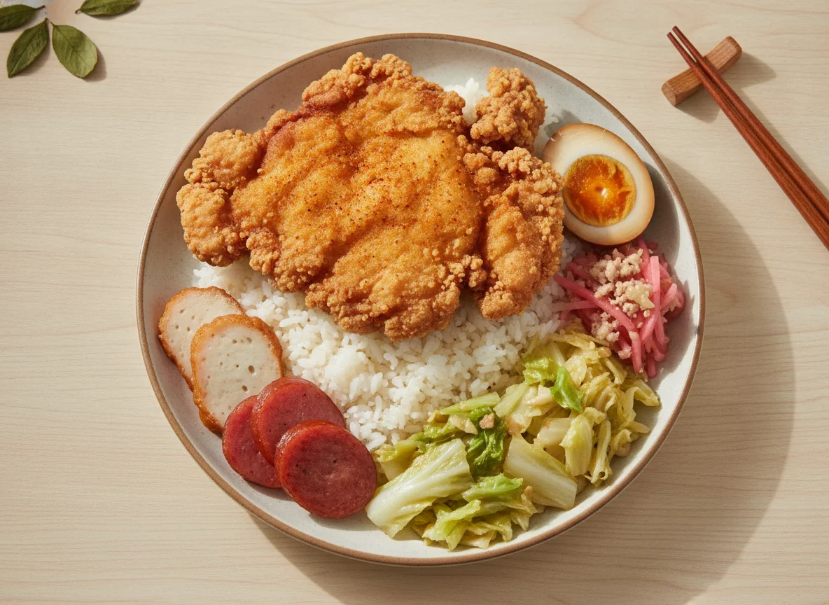 Taiwanese Bento with Fried Chicken photo