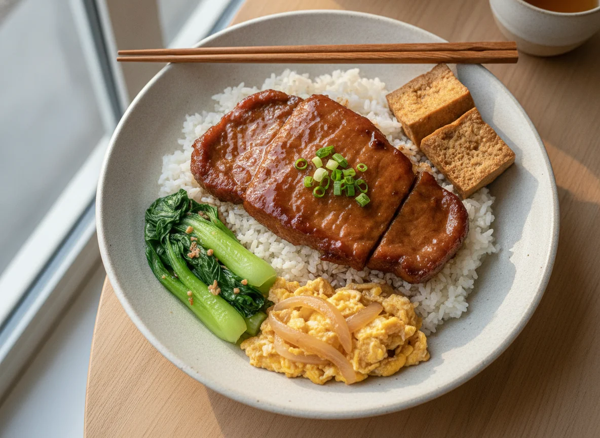 Taiwanese Braised Pork Chop Bento photo