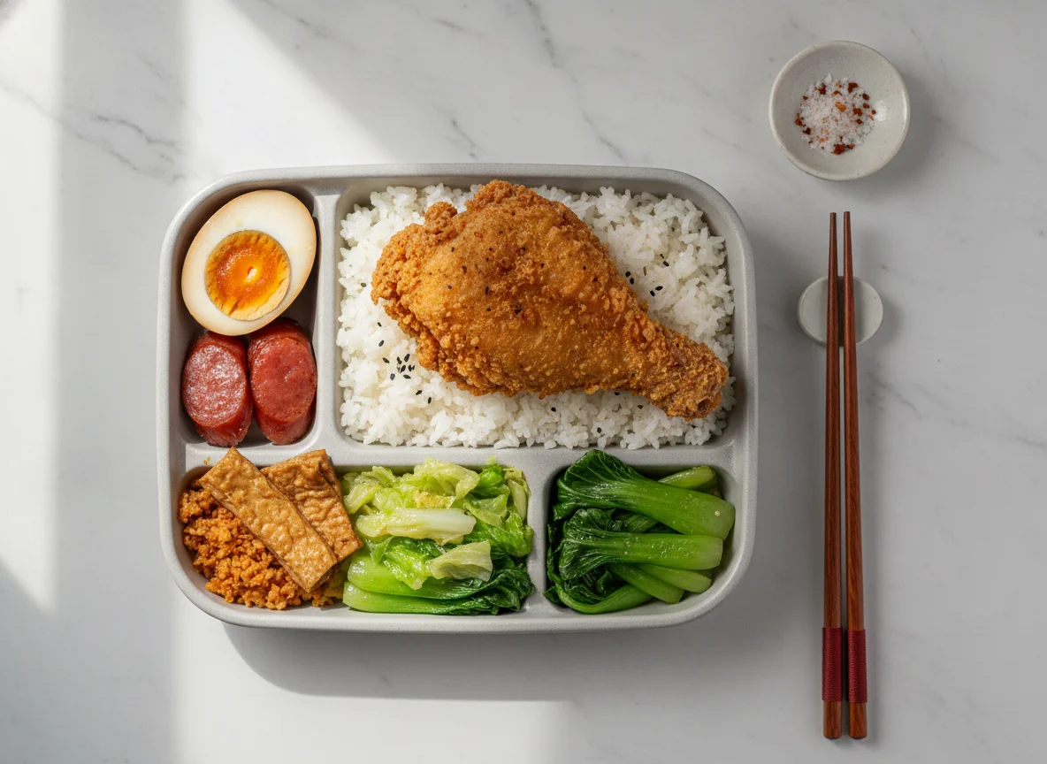 Taiwanese Fried Chicken Drumstick Bento photo