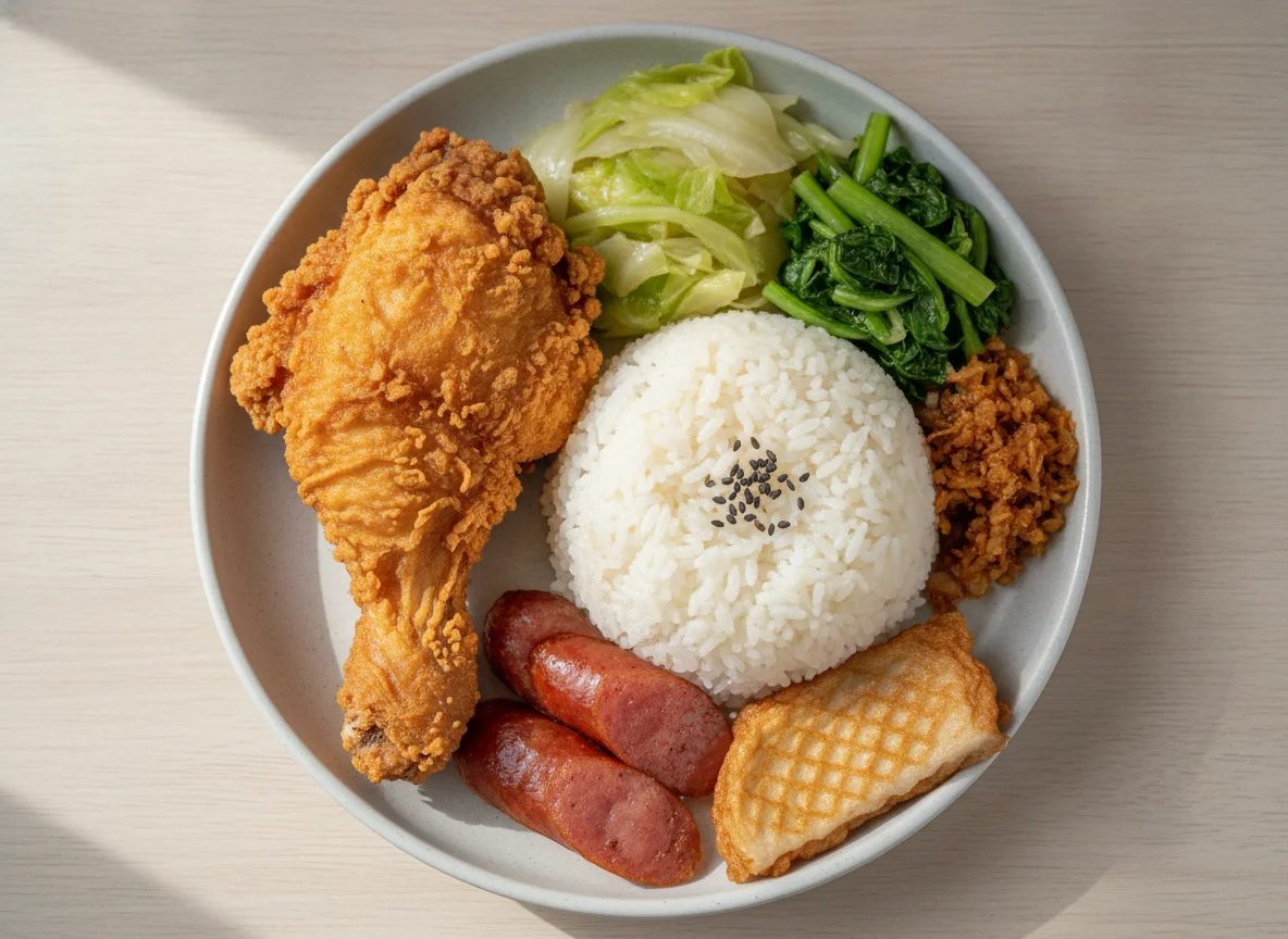 Taiwanese Fried Chicken Leg Bento photo