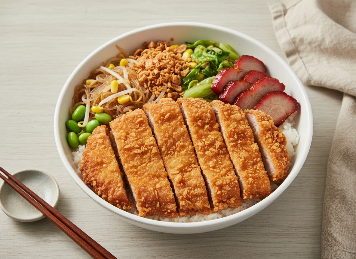 Taiwanese Fried Pork Cutlet Rice Bowl photo