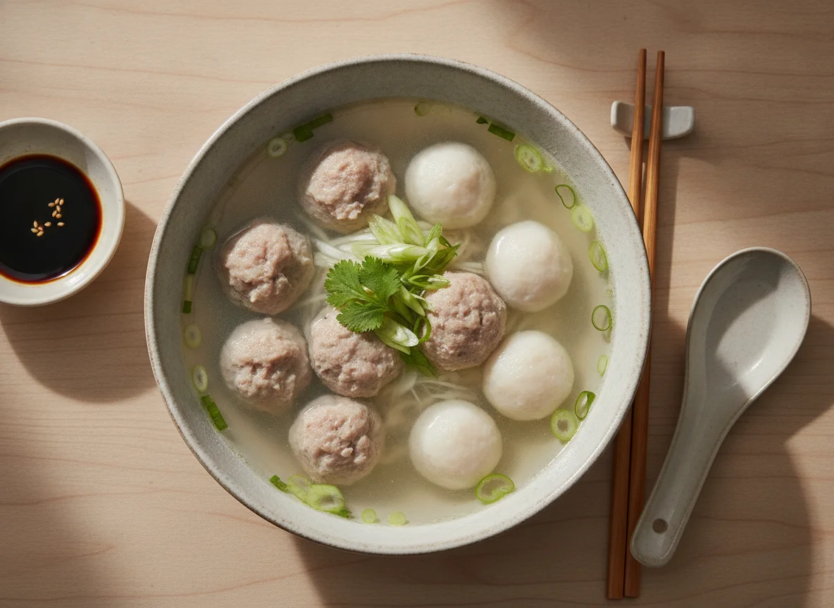 Taiwanese Meatball and Fish Ball Soup photo
