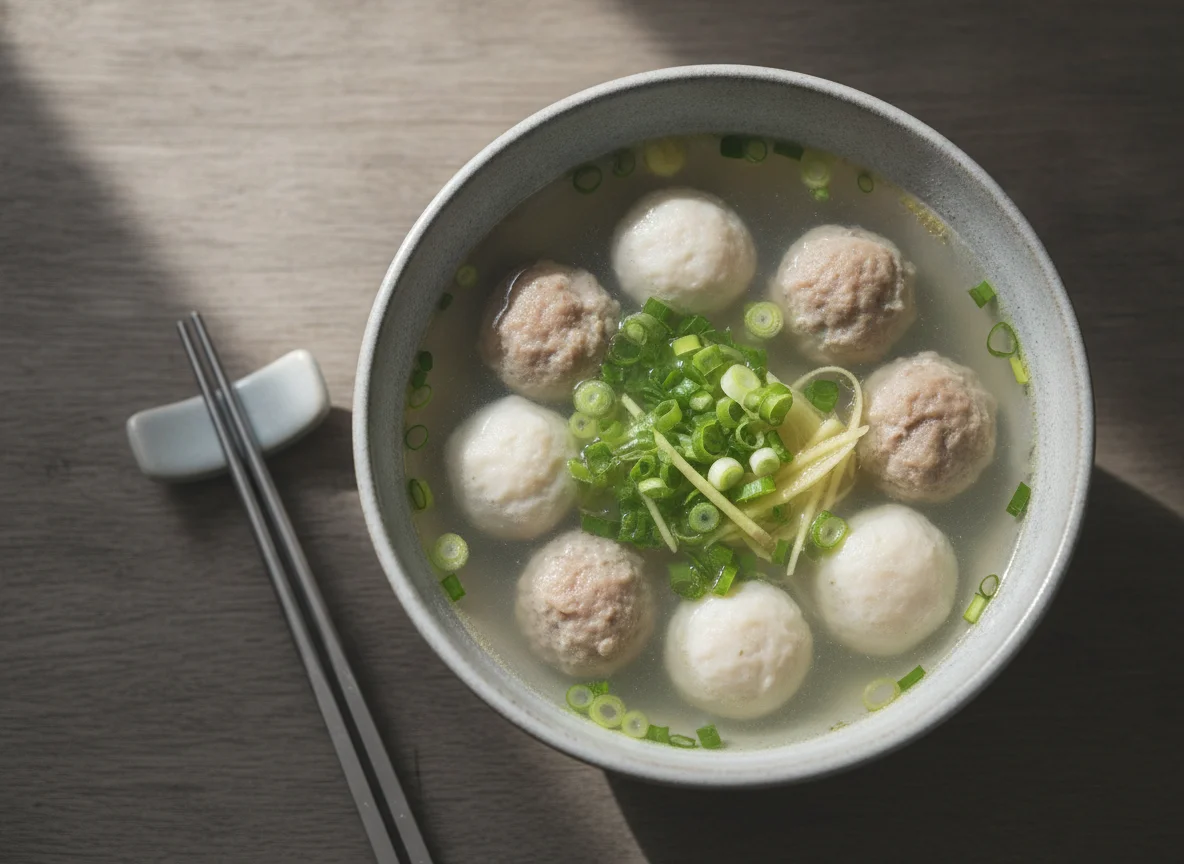 Taiwanese Meatball and Fishball Soup photo