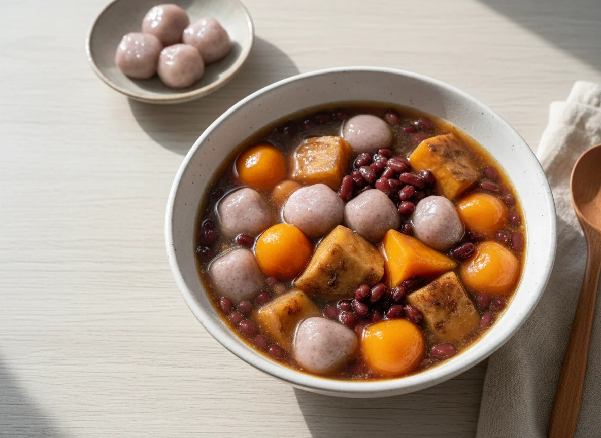 Taiwanese Taro Ball Dessert Soup photo