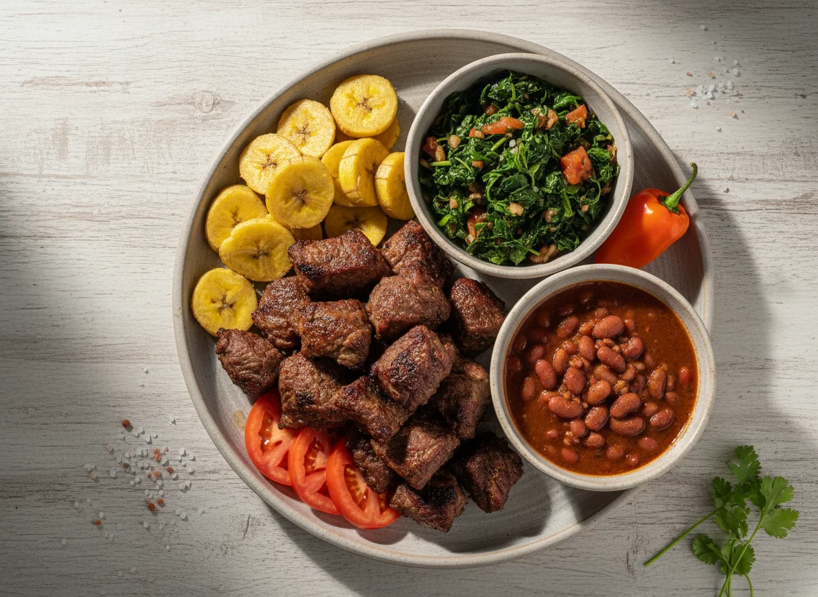 Tanzanian Grilled Meat Platter with Sides photo