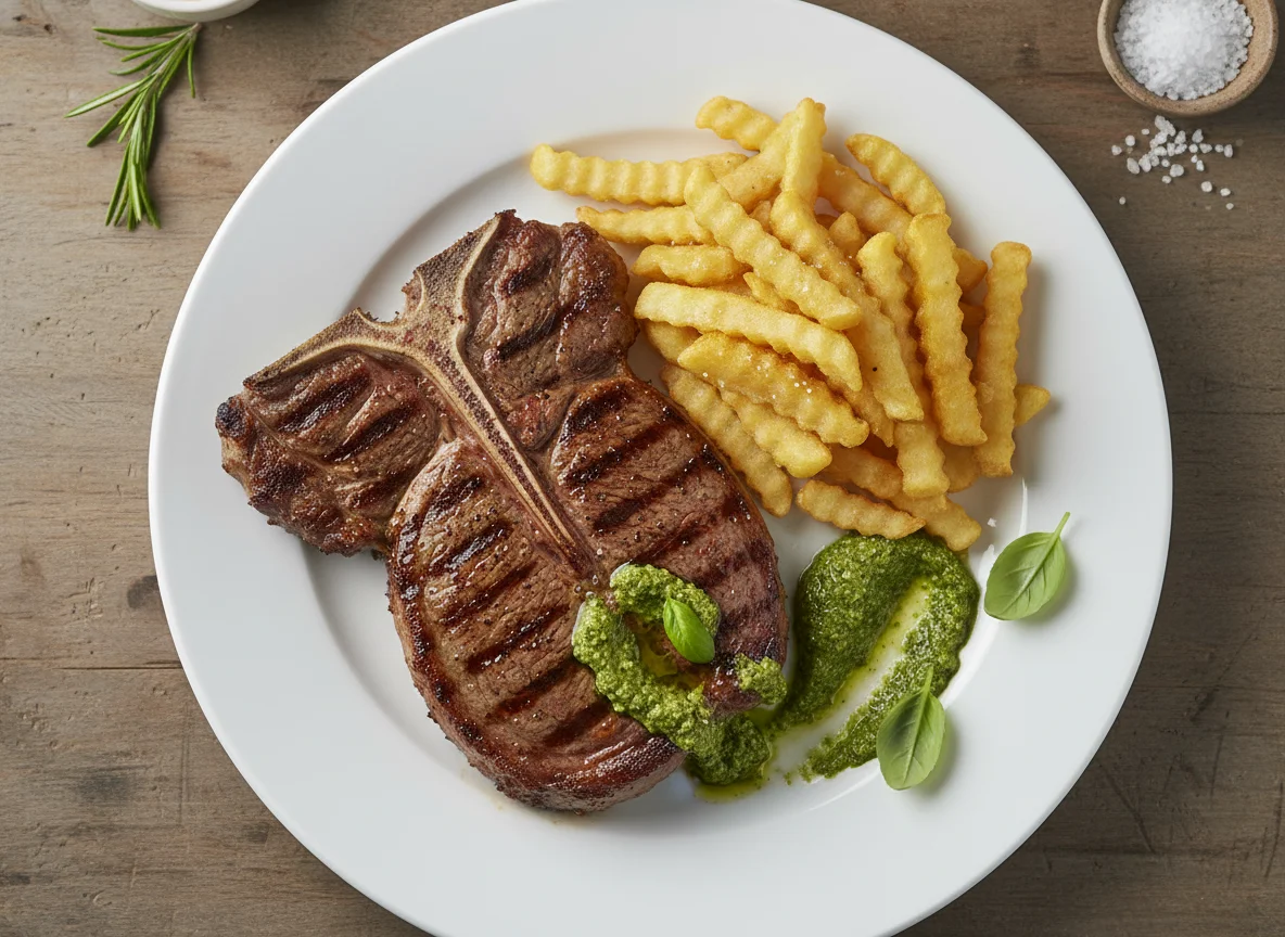 T-bone Steak with French Fries photo