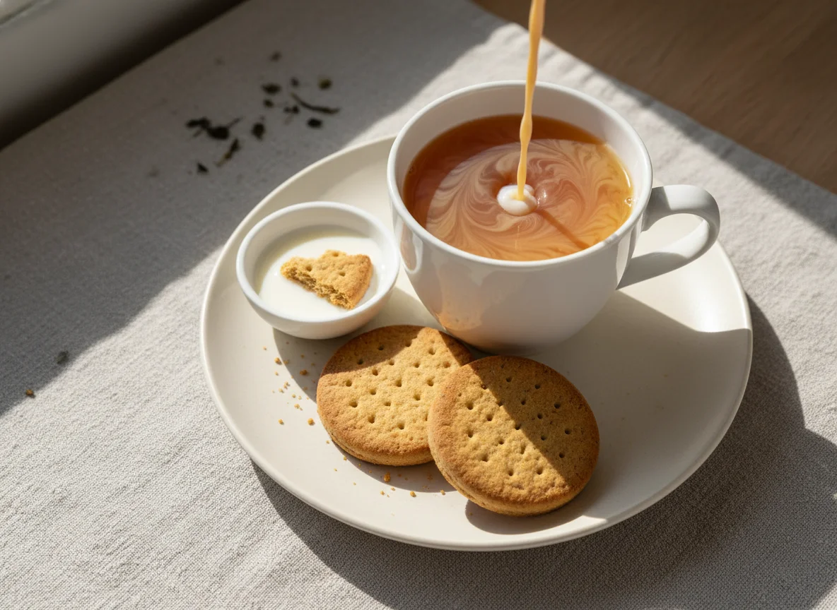 Tea and Digestive Biscuits photo