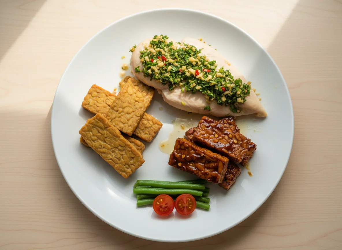 Tempeh and Chicken Breast Meal photo
