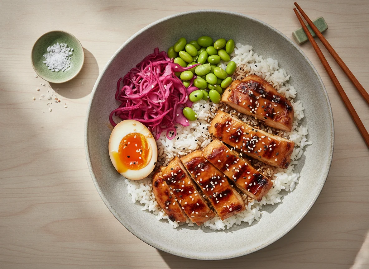 Teriyaki chicken bowl photo