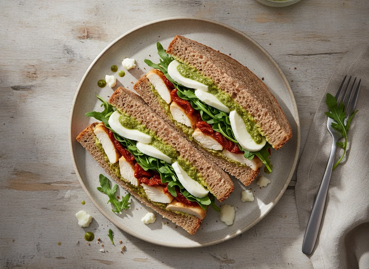 Tesco Chicken Mozzarella & Pesto Sandwich photo