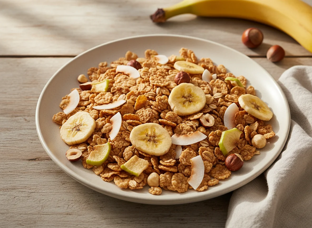 Tesco Fruit & Fibre Fruity Crunch Cereal photo