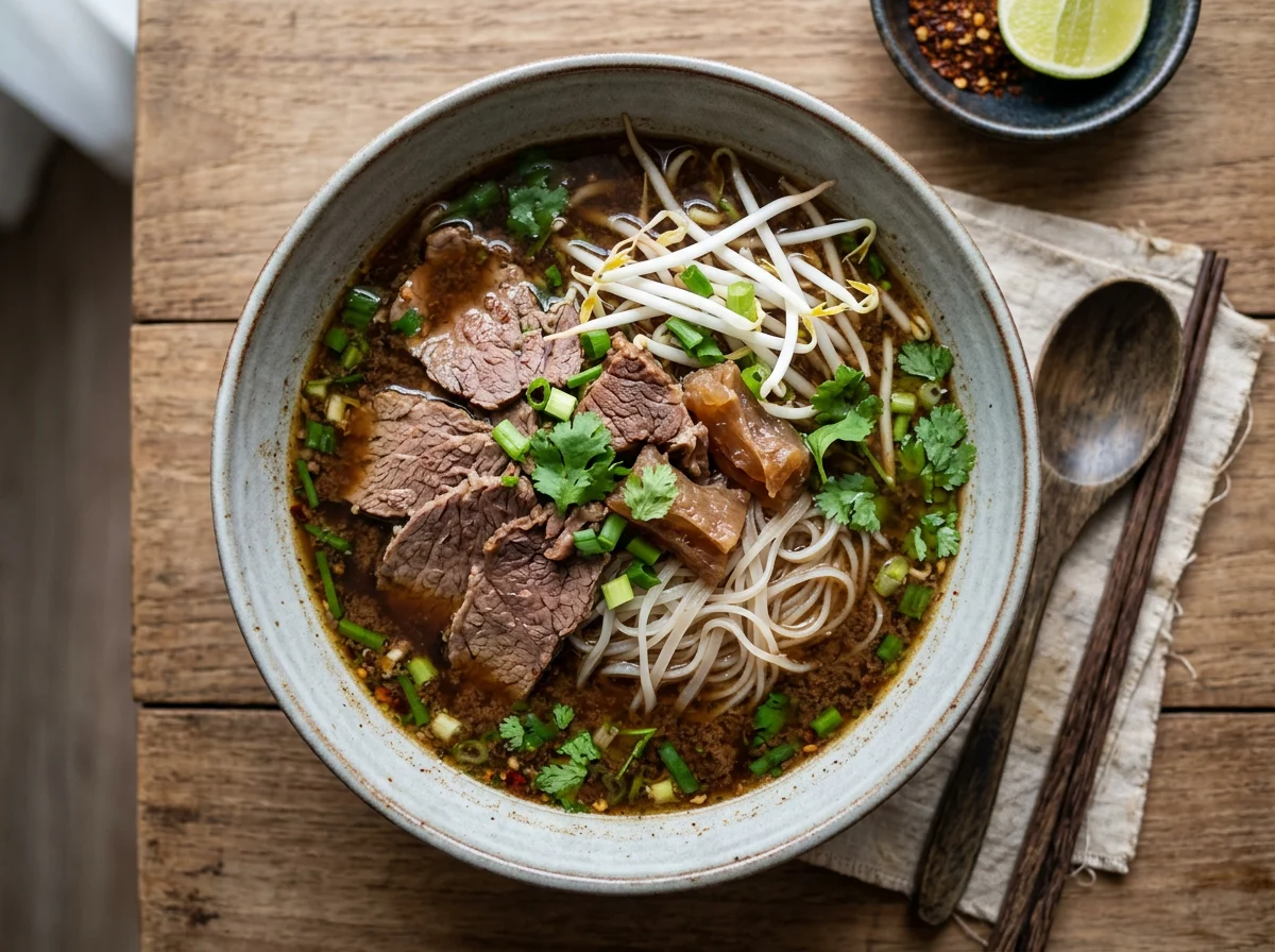 Thai Beef Noodle Soup (Nam Tok style) photo