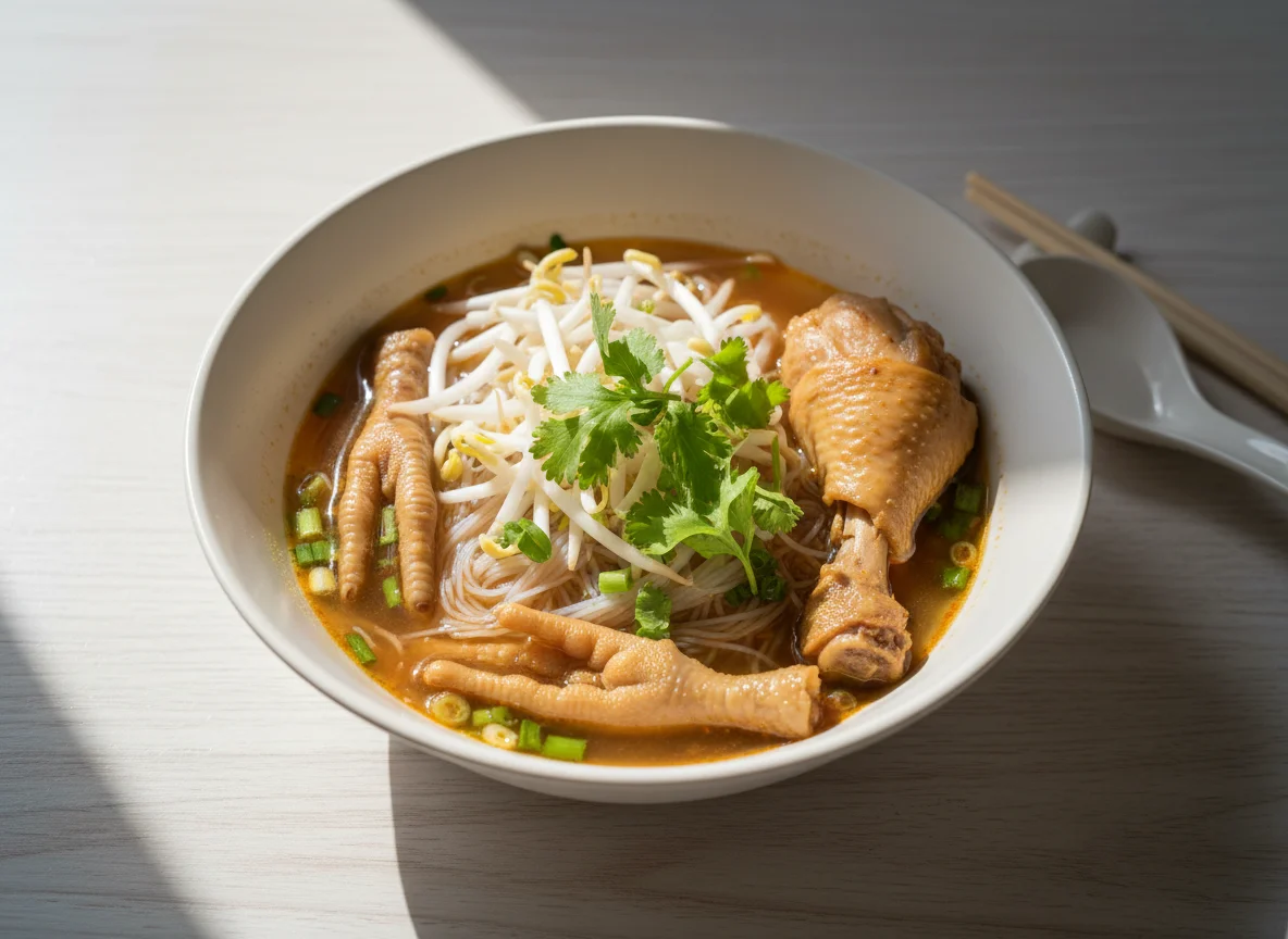 Thai Chicken Feet Noodle Soup photo