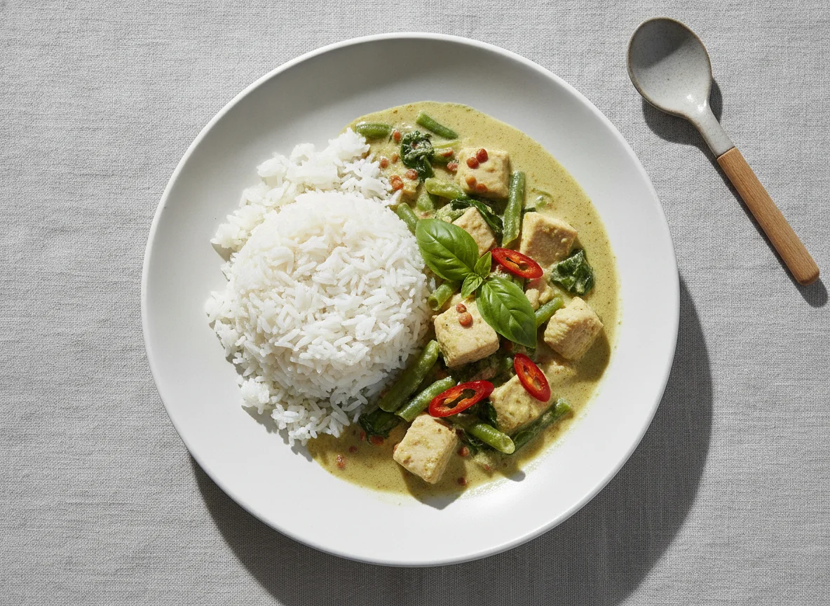 Thai Green Chicken Curry with Jasmine Rice photo