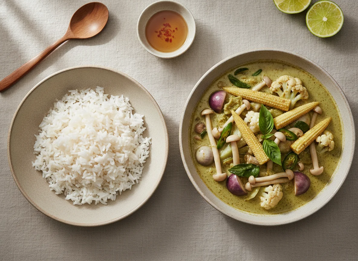 Thai Green Curry with Rice photo