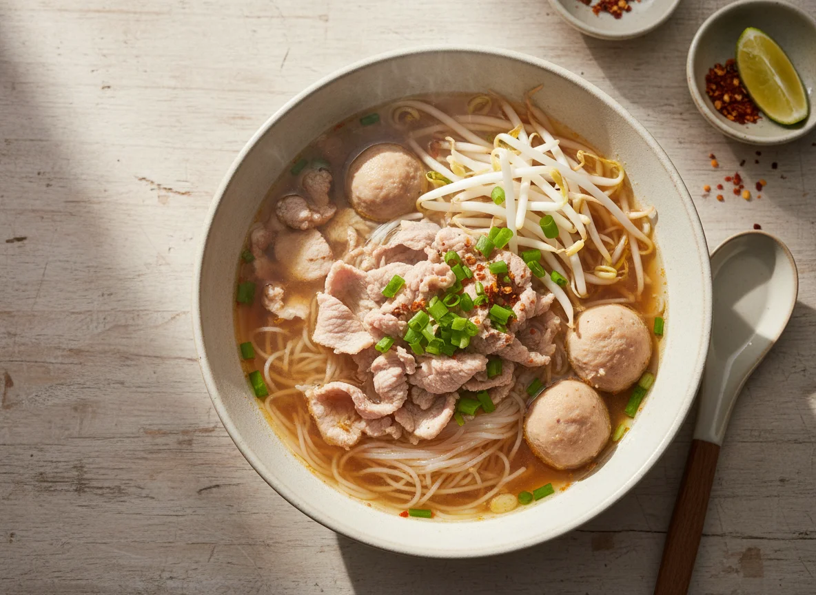 Thai Pork Noodle Soup photo
