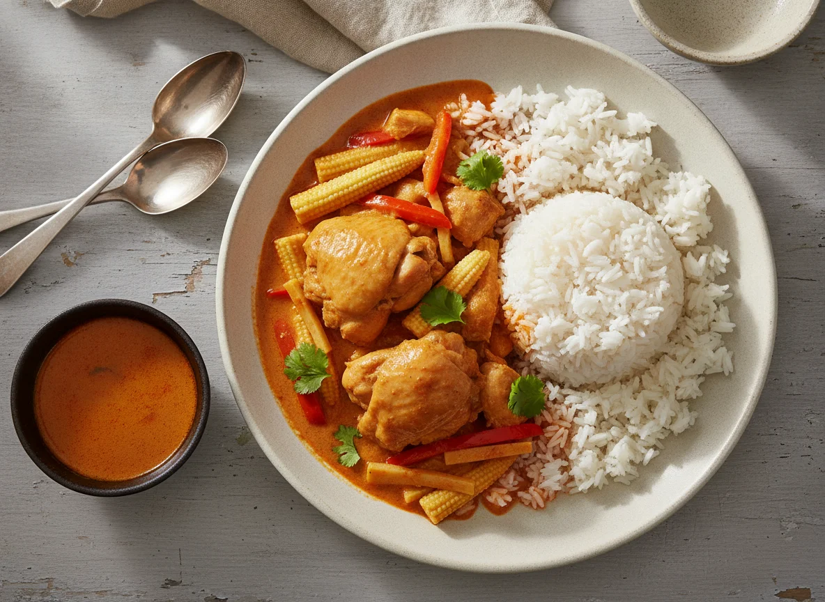 Thai Red Chicken Curry with Jasmine Rice photo