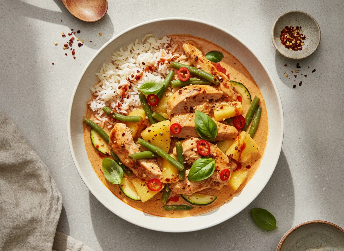 Thai Red Curry with Chicken and Pineapple photo