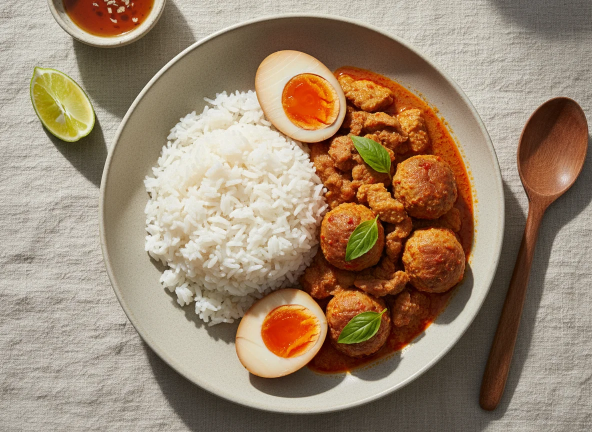 Thai Rice with Curry and Egg photo